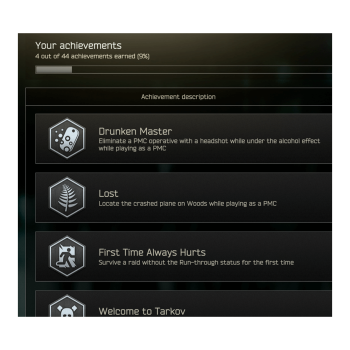 Achievements boost in Escape from Tarkov