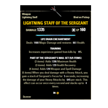 Sergeant Lightning Staff boost