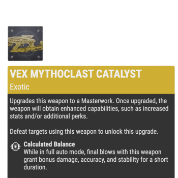 Vex Mythoclast Catalyst boost