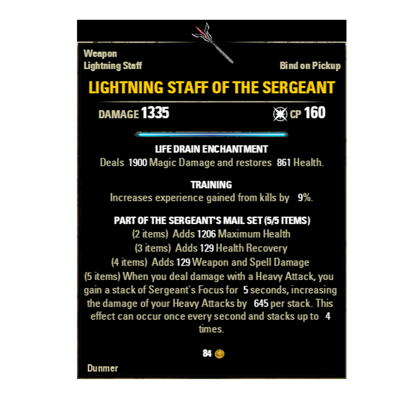 Sergeant Lightning Staff boost